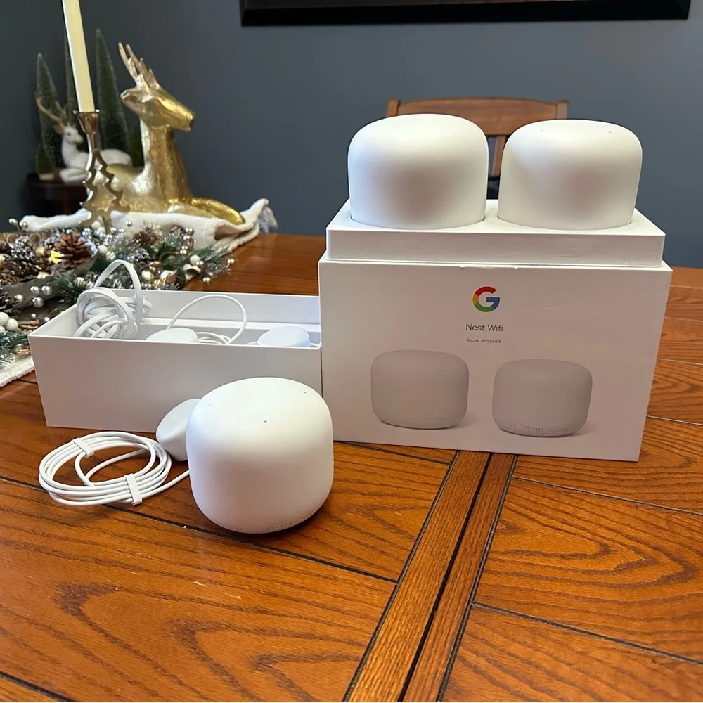 Google Nest Wifi 3 Pack (AC2200 Mesh Router with 2 Points) w/6600 Sq Ft Coverage